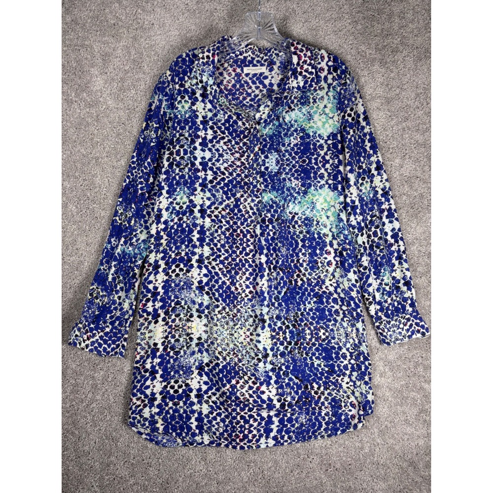 beachlunchlounge Collection Women's Size M Blue Snake Print Tunic Shirt Dress